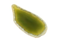 Срез Агата природного, оттенок зеленый, 87х42х5мм, отверстие 2мм, 37-266, 1шт