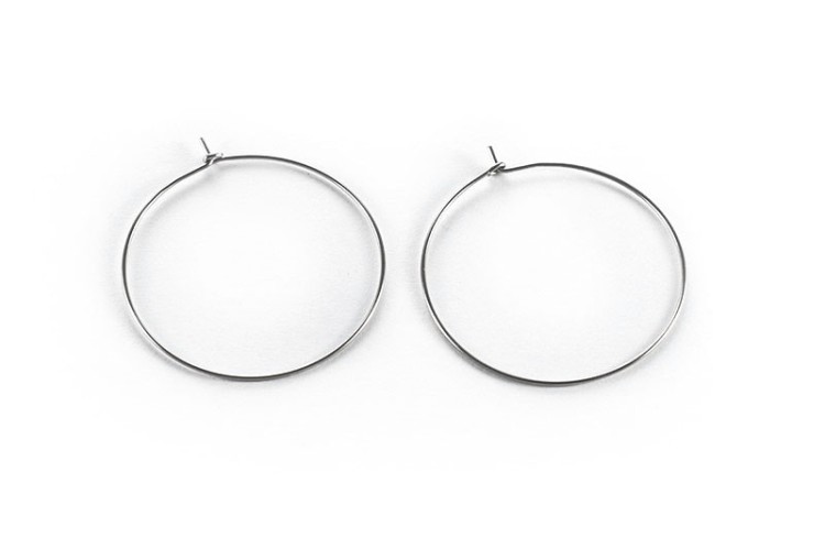 Основа для серег Кольцо, диаметр 34мм, толщина 0,8мм, цвет стальной, хирургическая сталь, 21-065, 1 пара Основа для серег Кольцо, диаметр 34мм, толщина 0,8мм, цвет стальной, хирургическая сталь, 21-065, 1 пара