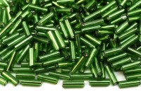 Бисер китайский Стеклярус размер 7мм, цвет 027 зеленый, 85г