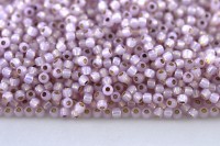 Бисер японский TOHO круглый 11/0 #PF2121 Permanent Finish молочный светлый аметист, серебряная линия внутри, 10 грамм