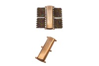 Магнитный замок CYMBAL Axos III для Delica 11/0 13х30мм, отверстие 0,8мм, цвет розовое золото, 11-266, 1шт