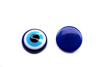 Кабошон круглый Глаз 10х3,5мм, цвет синий, смола, 2006-014, 10шт