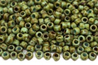 Бисер японский TOHO круглый 8/0 #Y307F бирюза матовый, hybrid Пикассо, 10 грамм