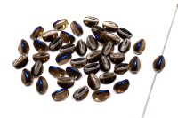 Бусины Pinch beads 5х3мм, отверстие 0,8мм, цвет 00030/22201 Crystal/Azuro, 755-026, 10г (около 117шт)