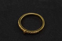 Основа для кольца 1 петелька 17мм (регулируется), петельки 1х1,5мм, цвет золото, латунь, 15-028, 1шт