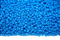 Бисер китайский круглый размер 12/0, цвет 0691 голубой непрозрачный блестящий, 450г