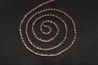 Стразовая цепь, звено 2,0х2,0мм, цвет розовый/серебро, латунь, 47-022, 50см (около 160 страз)
