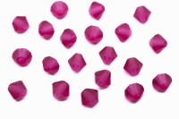 Бусины биконусы хрустальные 4мм, цвет FUCHSIA MATT, 746-005, 20шт