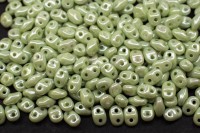 Бусины MiniDuo 2х4мм, отверстие 0,7мм, цвет 03000/14457 светло-зеленый глянцевый, 707-038, 5г (около 115шт)