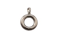 Подвеска Круг 27х20х4мм, отверстие 5х4мм, латунь, родий, 22-375, 1шт