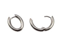 Серьги Конго Овал 19х17х3мм, латунь, родий, 21-431, 1 пара