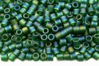 Бисер японский MIYUKI Delica цилиндр 8/0 DBL-0858 зеленый, матовый радужный прозрачный, 5 грамм