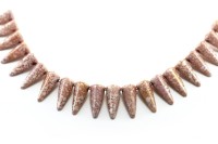 Бусины Villa beads 6х13мм, отверстие 0,8мм, цвет 02010-15495 White Alabaster, Red Terracota, 700-013,около 10г (около 23шт)