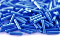 Бисер японский TOHO Bugle стеклярус 9мм #0043D василек, непрозрачный, 5 грамм