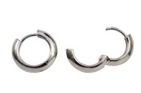 Серьги кольца Конго 17х19х3мм, латунь, родий, 21-531, 1 пара