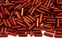 Бисер китайский Стеклярус размер 7мм, цвет 025 красный, 85г