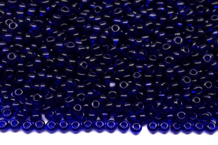 Бисер чешский PRECIOSA круглый 13/0 30100 синий прозрачный, квадратное отверстие, около 25 грамм Бисер чешский PRECIOSA круглый 13/0 30100 синий прозрачный, квадратное отверстие, около 25 грамм