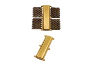 Магнитный замок CYMBAL Axos III для Delica 11/0 13х30мм, отверстие 0,8мм, цвет золото, 24K Gold Plate, 11-265, 1шт