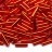 Бисер японский Miyuki Bugle стеклярус 6мм #0010 огненно-красный, серебряная линия внутри, 10 грамм - Бисер японский Miyuki Bugle стеклярус 6мм #0010 огненно-красный, серебряная линия внутри, 10 грамм