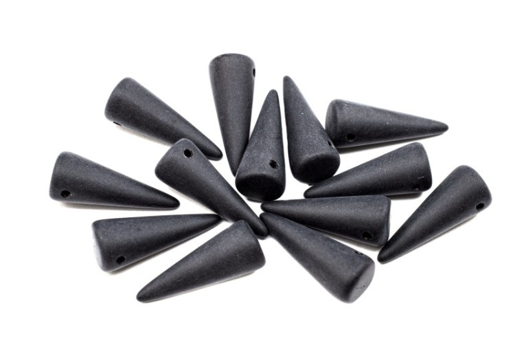 Бусины Spike beads 17х7мм, отверстие 0,8мм, цвет 23980/84100 матовый чёрный непрозрачный, 757-014, 10г (около 13шт) Бусины Spike beads 17х7мм, отверстие 0,8мм, цвет 23980/84100 матовый чёрный непрозрачный, 757-014, 10г (около 13шт)