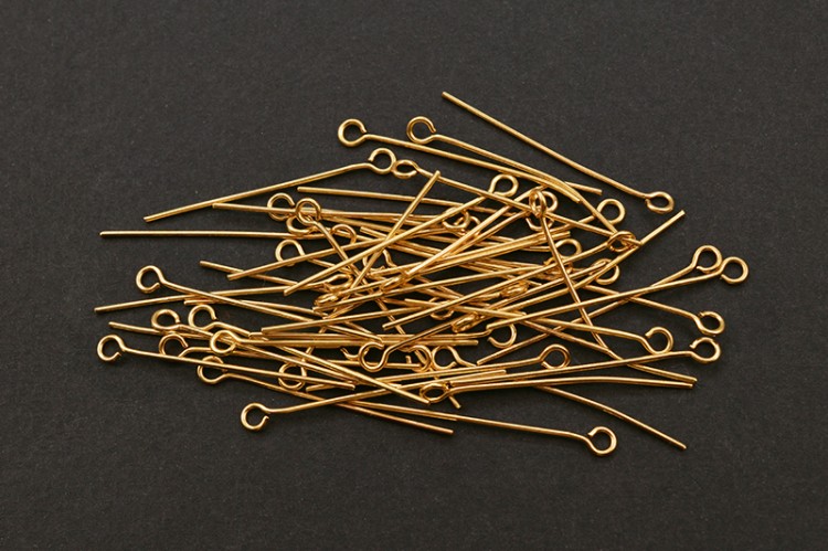Штифты для бижутерии с петелькой 30х0,7мм, отверстие 2мм, цвет золото, хирургическая сталь, 30-144, 5г (около 50шт) Штифты для бижутерии с петелькой 30х0,7мм, отверстие 2мм, цвет золото, хирургическая сталь, 30-144, 5г (около 50шт)
