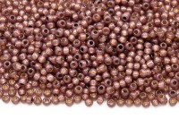 Бисер японский TOHO круглый 11/0 #PF2114 Permanent Finish молочный мускатный орех, серебряная линия внутри, 10 грамм