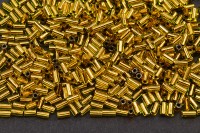 Бисер японский TOHO Bugle стеклярус 3мм #0747 зеленый лайм, медная линия внутри, 5 грамм