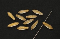 Бусины Dagger beads 16х5мм, отверстие 0,8мм, цвет 00030/56902E бежевый, золотое сияние, 736-141, 10шт