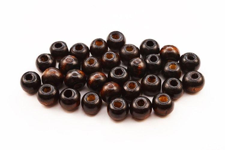 Бусины деревянные круглые 8х7мм, отверстие 2мм, цвет коричневый, 539-001, 10г (около 55шт) Бусины деревянные круглые 8х7мм, отверстие 2мм, цвет коричневый, 539-001, 10г (около 55шт)