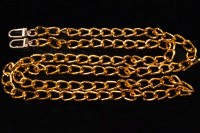 Цепочка для сумки 120см с карабинами, цвет золото, металл, 1006-042, 1шт