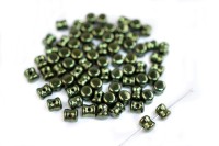 Бусины Pellet beads 6х4мм, отверстие 0,5мм, цвет 23980/14495 зеленый непрозрачный блестящий, 732-008, 10г (около 60шт)