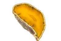 Срез Агата природного, оттенок желтый, 76х44х5мм, отверстие 2мм, 37-082, 1шт