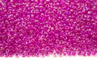 Бисер китайский круглый размер 12/0, цвет 0260 прозрачный, малиновая линия внутри, радужный, 450г