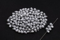 Бусины Side Drill Tear Drop 6х4мм, отверстие 0,8мм, цвет 00030/27080 серебро, Etched, 754-025, 10г (около 70шт)