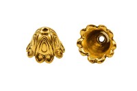 Обниматель концевик 11х15мм, внутренний диаметр 10мм, отверстие 2мм, цвет античное золото, сплав металов, 01-050, 2шт