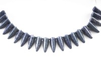 Чешские бусины Villa beads 6х13мм, отверстие 0,8мм, цвет 02010-15464 White Alabaster, Blue Terracota, 700-012, около 10г (около 23шт)