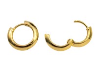 Серьги кольца Конго 17х19х3мм, латунь, позолота, 21-532, 1 пара