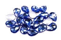 Кристалл Капля 14х10мм, цвет синий, стекло, 26-047, 2 шт
