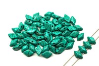 Бусины GemDuo 8х5мм, отверстие 0,8мм, цвет 02010/24614 зеленый/коричневый кракле, 709-184, 10г (около 64шт)