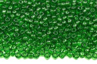 Бисер японский TOHO круглый 11/0 #0007B зеленая трава, прозрачный, 10 грамм