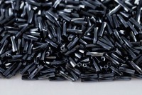 Стеклярус Гонконг 7мм цвет 716 витой серый гематитовый, блестящий, около 95г