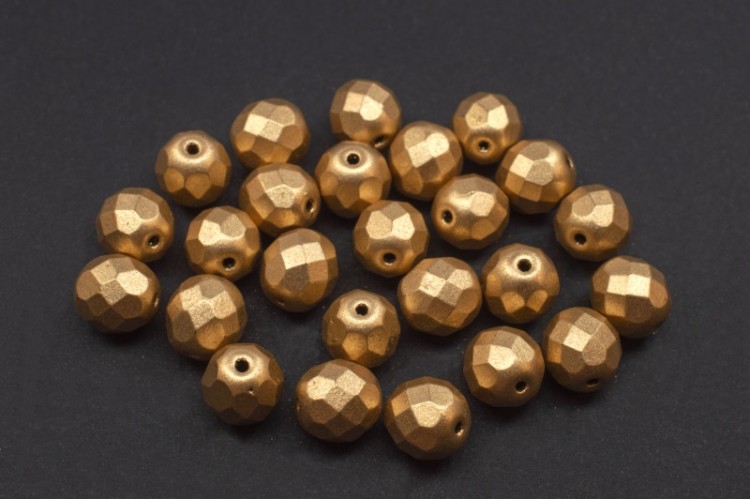 Бусины граненые Firepolish 8мм, отверстие 1мм, цвет 01710 Aztec Gold, 716-016, 25шт Бусины граненые Firepolish 8мм, отверстие 1мм, цвет 01710 Aztec Gold, 716-016, 25шт