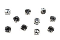 Шатоны Preciosa Maxima 3,2мм в оправе, цвет crystal Nightfall/silver, 63-237, 10шт