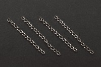 Цепочка для бижутерии, длина 4-5см, звено овальное 4,5х2,5х0,5мм, цвет стальной, хирургическая сталь, 27-366, 4шт