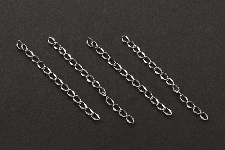 Цепочка для бижутерии, длина 4-5см, звено овальное 4,5х2,5х0,5мм, цвет стальной, хирургическая сталь, 27-366, 4шт Цепочка для бижутерии, длина 4-5см, звено овальное 4,5х2,5х0,5мм, цвет стальной, хирургическая сталь, 27-366, 4шт