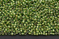 Бисер японский TOHO круглый 11/0 #1007 перидот, золотая линия внутри, 10 грамм