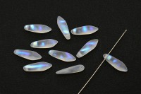 Бусины Dagger beads 16х5мм, отверстие 0,8мм, цвет 00030/2877V хрусталь АВ матовый Stripes, 736-140, 10шт