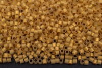 Бисер японский MIYUKI Delica цилиндр 15/0 DBS-0230 кремовый опал, золото 24К изнутри, 5 грамм