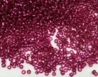 Бисер китайский круглый размер 12/0, цвет 1094 малиновый, серебряная линия внутри, 450г