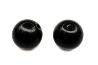 Бусины акриловые круглые 18мм, отверстие 2мм, цвет черный, 535-017, 2шт
